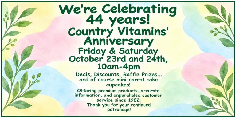 44th Anniversary Celebration Oct 23 and 24, 10am to 4pm