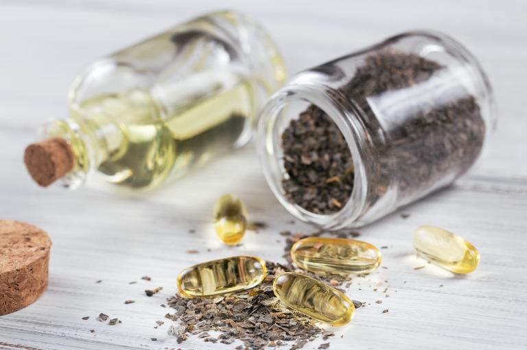 flax seed and omega oil capsules
